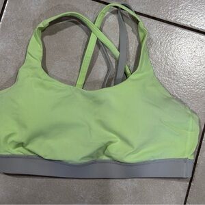 Lululemon Green and Gray Sports Bra with Crisscross Straps